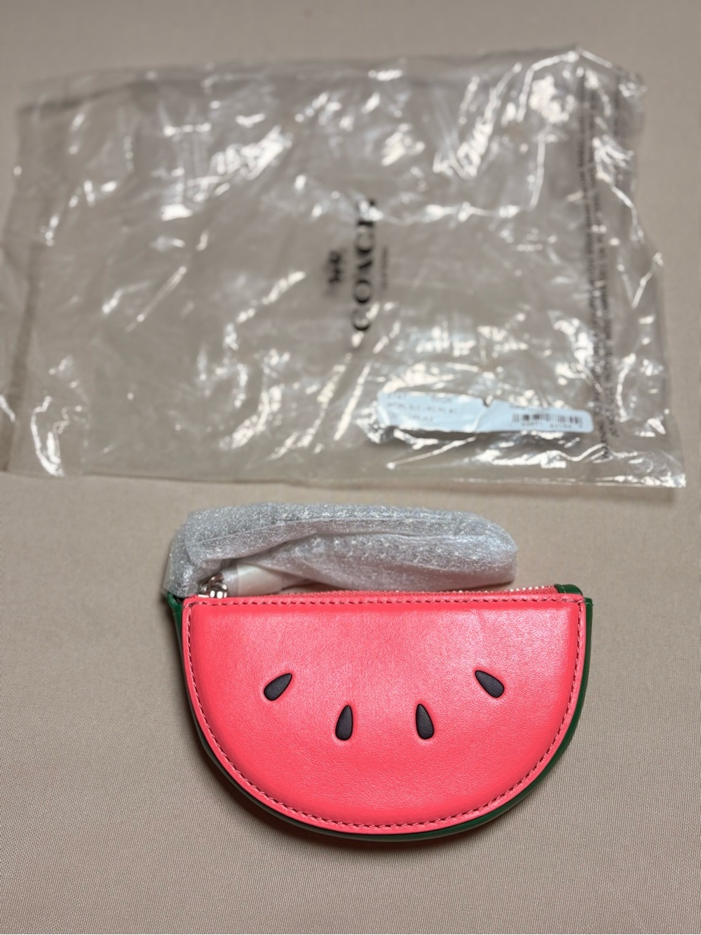 Coach RARE Watermelon Wristlet Coin Purse - Pink & Green